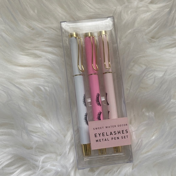 NWT Sweet Water Decor Eyelashes Metal Pen Set - Picture 2 of 3